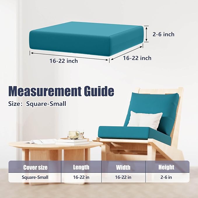 8Pcs Stretch Patio Cushion Covers, Outdoor Couch & Sofa Replacement Slipcovers for Patio Furniture Cushion Covers, Washable Reusable Furniture Protector