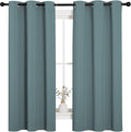 NICETOWN Modern Blackout Curtains Noise Reducing, Thermal Insulated and Privacy Room Darkening Drape Panels for Boy's Guest Room Door Small Short Window (Greyish Blue, 2 Panels, W42 x L54 -Inch)