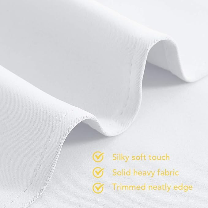NICETOWN 50% Blackout White Curtain Set - Modern Design Solid Grommet Draperies/Drapes for Living Room, Window Dressing for Patio Door (2 Panels, 42 by 72)