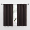 NICETOWN Kitchen Curtains, Short Blackout Curtains & Drapes, Energy Smart Noise Reducing Curtain Panels for Kids Bedroom (Toffee Brown, 34" Wide x 45" Long, 2 Pieces)
