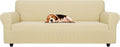 ZNSAYOTX Stretch Oversized Couch Cover Universal Sofa Covers for Living Room Dogs Pet Furniture Protector Spandex Extra Large Sofa Slipcovers with Anti Slip Foam Sticks (Beige, XL Sofa)