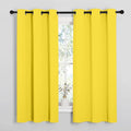 NICETOWN Bright Yellow Nursery Essential Thermal Insulated Solid Grommet Top Short Curtains/Drapes for Son's Room (1 Pair, 42 x 63 inches)