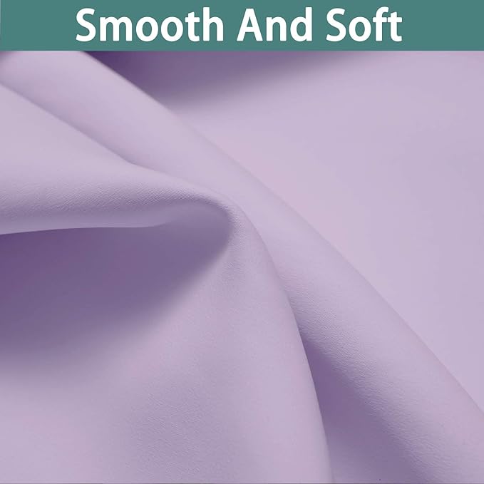 Yakamok 2 Thick Layers 100% Completely Blackout Window Curtains,Thermal Insulated Noise Reducing Drapes for Girl's Bedroom(70Wx84L, Lilac, 2 Panels)