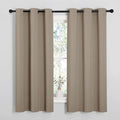 NICETOWN Taupe Room Darkening Curtains for Kitchen, Window Treatment Thermal Insulated Solid Grommet Room Darkening Curtains/Drapes for Bedroom (Set of 2, 42 inches Wide by 68 inches Long)