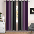 Yakamok Blackout Ombre Purple and Black Curtains for Bedroom, Gradient Room Darkening Curtains, Grommet Thermal Insulated Light Blocking Window Drapes/Curtain for Living Room,52 x 72 Inch,2 Panels