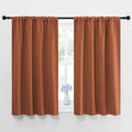 NICETOWN Blackout Curtains and Drapes - Thermal Insulated Solid Rod Pocket Blackout Draperies/Panels (Burnt Orange, 1 Pair, 42 by 45 inches)