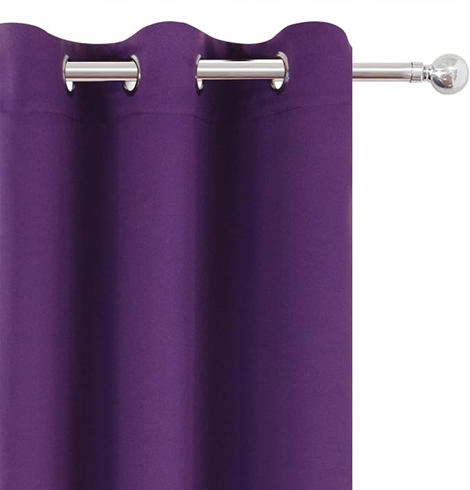 LEMOMO Blackout Curtains 52 x 120 Inch Long Purple Curtains Set of 2 Panels Room Darkening Curtains for Bedroom and Living Room