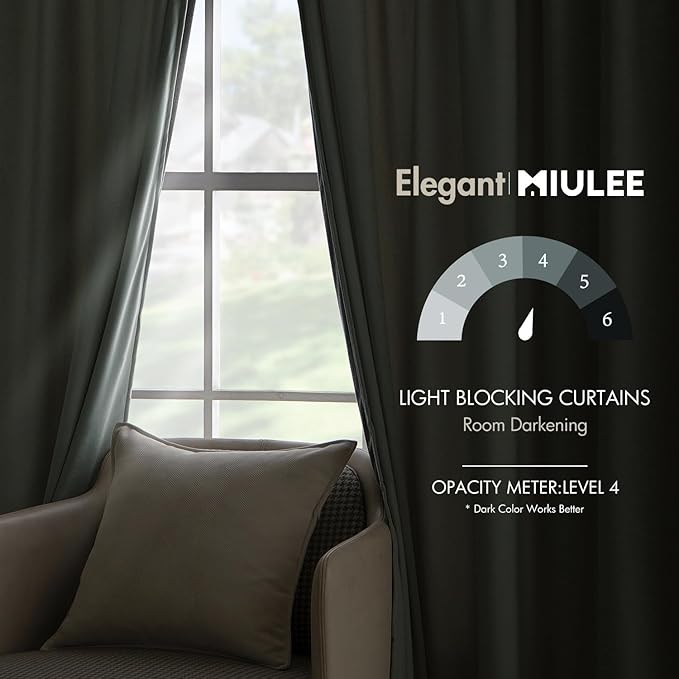 MIULEE Velvet Curtains 90 inches - Luxury Blackout Curtains for Bedroom Living Room Thermal Insulated Super Soft Window Drapes Rod Pocket & Back Tab, Misty Blue, W52 x L90 inches, 2 Panels
