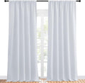 NICETOWN Greyish White Bedroom Curtain Panels - Multi-Function Noise Reducing Performance Window Treatment Thermal Insulated Room Darkening Drapes for Nursery (2 Panels, 52 in x 95 in (W x L))