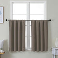 Simplebrand Ava Latte Short 36 Inches Blackout Curtain 2 Panels Set, Half Window Rod Pocket Privacy Curtain Tiers for Kitchen, Curtains Blackout for Bathroom Shades, W40 x L36 Inch, Latte