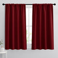 RYB HOME Extra Wide Blackout Curtains for Bedroom Living Room 63 inches Long, Thermal Insulated Privacy Drapes for Nursery Home Theater Dining Room, Width 62 by Length 63, Burgundy Red, 2 Panels