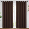 Yakamok Blackout Curtains Room Darkening Thermal Insulated Window Panels,Solid Grommet Top Drapes for Bedroom/Living Room(62Wx96L, Chocolate Brown, 2 Panels)