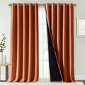 NICETOWN Full Shading Curtains for Windows, Super Heavy-Duty Black Lined Blackout Curtains for Bedroom, Privacy Assured Window Treatment (Burnt Orange, Pack of 2, 70 inches W x 95 inches L)