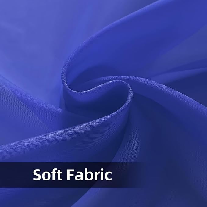SpaceDresser Basic Rod Pocket Sheer Voile Window Curtain Panels Sapphire 1 Pair 2 Panels 52 Width 36 Inch Long for Kitchen Bedroom Children Living Room Yard（Sapphire, 52W x 36L）