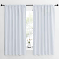 NICETOWN Bedroom Window Curtain Panels - Window Treatment Thermal Insulated Rod Pocket Room Darkening Curtains/Drapes for Patio Door (Greyish White, 2 Panels, 62 in x 63 in (W x L))