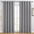 NICETOWN Room Darkening Silver Grey Curtains for Living Room - Solid Thermal Insulated Sound Reducing Grommet Curtains Drapes for Bedroom/Patio (2 Panels, W66 x L84)