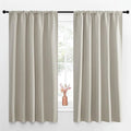 NICETOWN Blackout Curtains for Living Curtains, Room Darkening Window Curtain Panels, Easy-Care Solid Thermal Insulated Draperies/Drapes for Daughter Room (Natural, 2 Panels, 52 by 63)