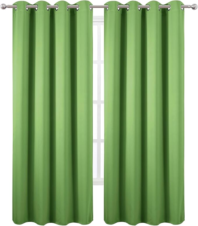 LEMOMO Blackout Curtains 52 x 90 Inch Long Light Green Curtains Set of 2 Panels Room Darkening Curtains for Bedroom and Living Room
