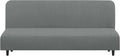 U-NICE HOME Stretch Futon Cover Armless Bed Slipcover - Soft Jacquard Fabric Washable for Pet Friendly, Grey