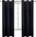 BGment Black Blackout Curtains for Bedroom 63 Inches Long, Black Out Room Darkening Light Blocking Thermal Insulated Grommet Window Drapes for Summer Heat, Each Panel 42 Inch Wide