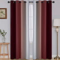 SimpleHome Ombre Room Darkening Curtains 82 inches Length for Bedroom,Grommet Gradient Light Blocking Red Window Curtains for Living Room,2 Panels, 52x82 inches