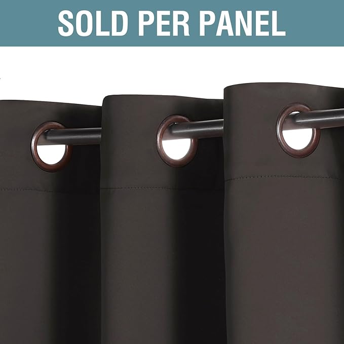 H.VERSAILTEX Brown Blackout Curtains for Living Room 90 Inches Length, Blackout Curtains for Bedroom Curtains & Drapes Thermal Insulated Drapes - Chocolate Brown, 1 Panel, 52" W x 90" L