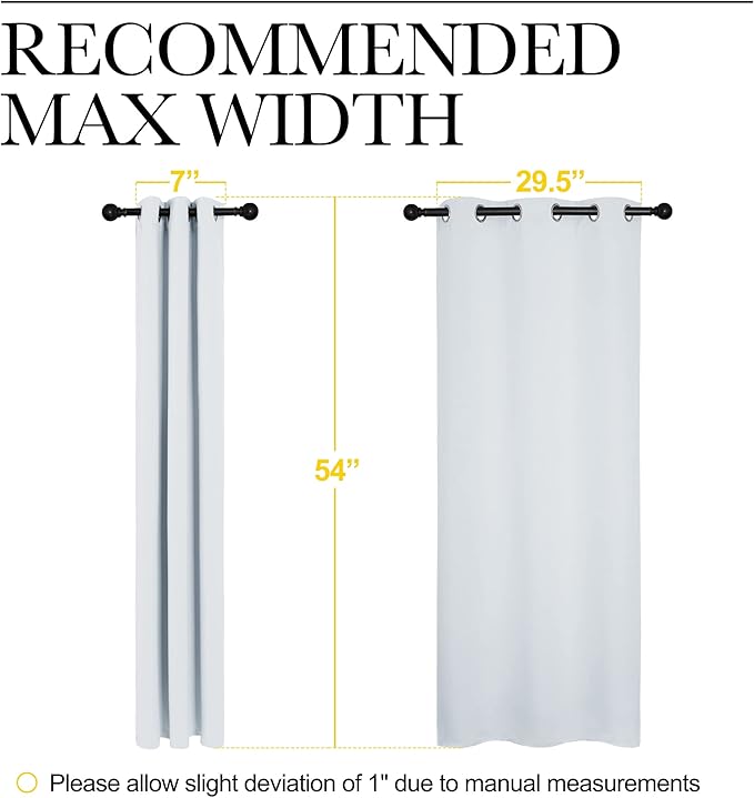 NICETOWN Room Darkening Curtain Panels for Bedroom, Easy-Care Solid Thermal Insulated Grommet Room Darkening Draperies/Drapes (Greyish White, 2 Panels, 34 by 54)