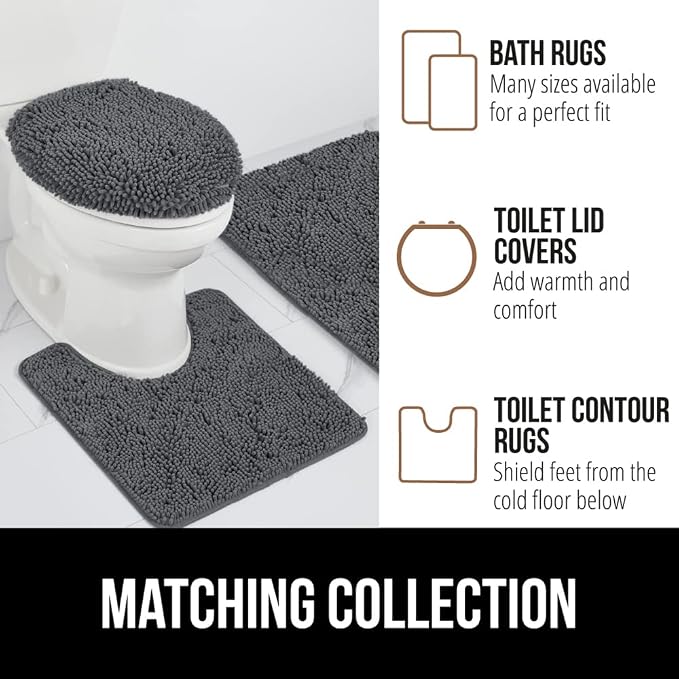 GORILLA GRIP Bath Rug Mat 48x24, Soft Absorbent Chenille, Quick Dry Microfiber - Image 8