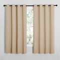 NICETOWN Blackout Curtain Panels for Bedroom, Biscotti Beige, 2 Panels, W55 x L57-inch, Grey, Thermal Insulated Grommet Top Blackout Draperies and Drapes for Basement
