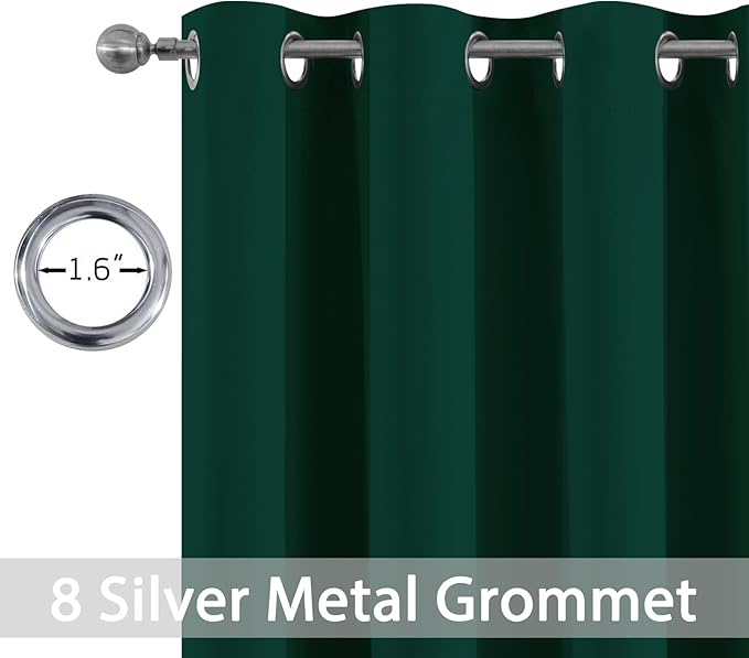 Yakamok Soild Small Window Curtains, Thermal Insulated Privacy Curtains and Drapes Room Darkening Shades Decent Decor for Kitchen Camper Closet(2 Panels,Dark Green,52x36 Inch)