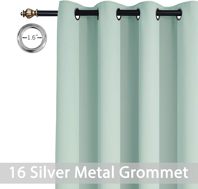 Yakamok Extra Wide Blackout Curtain for Sliding Glass Door, Grommet Thermal Insulated Room Divider Curtain 100W x 84L inch, Room Darkening Patio Curtain,8.3ft Wide x 7ft Tall, 1 Panel,Aqua