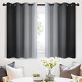 SimpleHome Ombre Room Darkening Curtains 36 inches Length for Bedroom,Grommet Gradient Light Blocking Black Gradient Window Curtains for Living Room,2 Panels, 52x36 inches