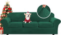 H.VERSAILTEX Modern Velvet Plush 4 Piece High Stretch Sofa Slipcover Furniture Protector Form Fit Velvet Extra Large Sofa Cover for 3 Cushion Couch Width Up to 105 Inch(XL Sofa, Vintage Green)