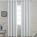 Yakamok Blackout Curtains Room Darkening Thermal Insulated Window Panels,Solid Grommet Top Drapes for Bedroom/Living Room(52Wx90L,Greyish White, 2 Panels)