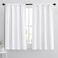 RYB HOME 54 inch Curtains for Living Room, Rod Pocket Thermal Insulated Small Window Drapes Room Darkening Shades for Bedroom Studio Dorm, W 42 x L 54 inch, Set of 2 Panels, Pure White