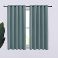 NICETOWN Thermal Insulated Greyish Blue Curtains Blackout Draperies, Window Treatment Solid Grommet Room Darkening Drape Panels for Bedroom (Set of 2, 70 by 54 inches Long)