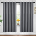 Yakamok Blackout Curtains Room Darkening Thermal Insulated Window Panels,Solid Grommet Top Drapes for Bedroom/Living Room(62Wx72L, Grey, 2 Panels)