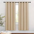NICETOWN Blackout Draperies Curtains Panels - Window Treatment Thermal Insulated Solid Grommet Blackout Curtains/Panels/Drapes for Bedroom (Biscotti Beige, Set of 2, 46 by 72 Inch)