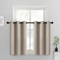 Yakamok Blackout Curtains Room Darkening Thermal Insulated Window Panels,Solid Grommet Top Drapes for Bedroom/Living Room(38Wx36L, Natural, 2 Panels)