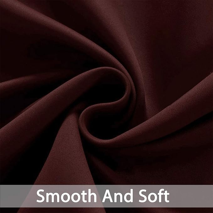 Yakamok Window Treatment Blackout Thermal Insulated Room Darkening Solid Grommet Curtains/Drapes for Bedroom Living Room (Burgundy Red,52x72-inch, 2 Panels)