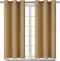 BGment Blackout Curtains for Bedroom - Grommet Thermal Insulated Room Darkening Curtains for Living Room, Set of 2 Panels (38 x 45 Inch, Khaki)