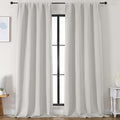 Simplebrand Ava Natural Blackout Curtains for Bedroom 96 Inches Long 2 Panels, Solid Thermal Insulated, Energy Saving Living Room Window Treatment Curtains Blackout Drapes, W50 x L96 Inch, Natural