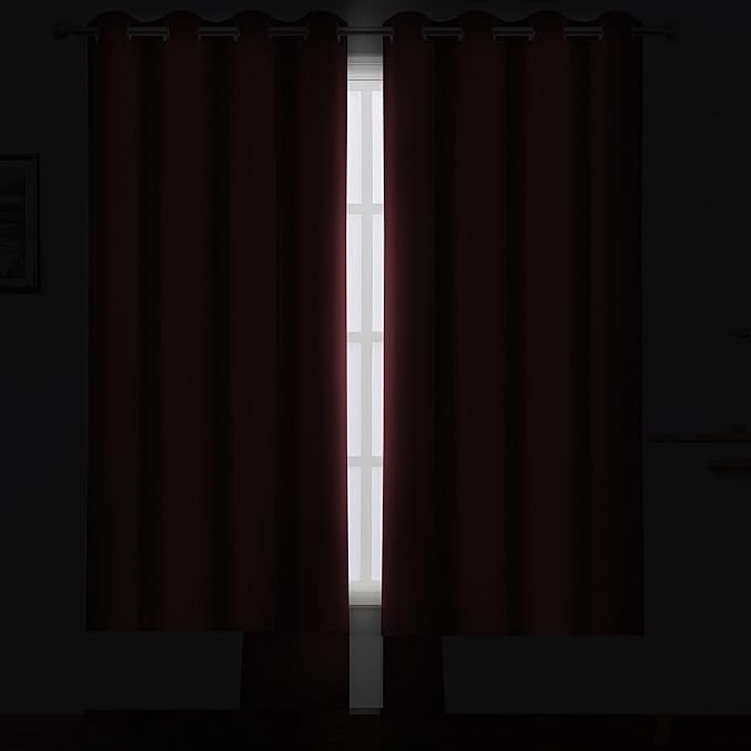 LEMOMO Red Thermal Blackout Curtains/52 x 108 Inch/Set of 2 Panels Room Darkening Curtains for Bedroom