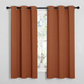 NICETOWN Bedroom Curtains 63 inches Long, Privacy and Thermal Insulated Blackout Drapes for Windows (Burnt Orange, 1 Pair, 42 x 63 inches)