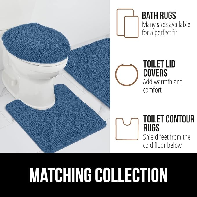 GORILLA GRIP Bath Rug Mat 60x24, Thick Soft Absorbent Chenille, Quick Dry - Image 8
