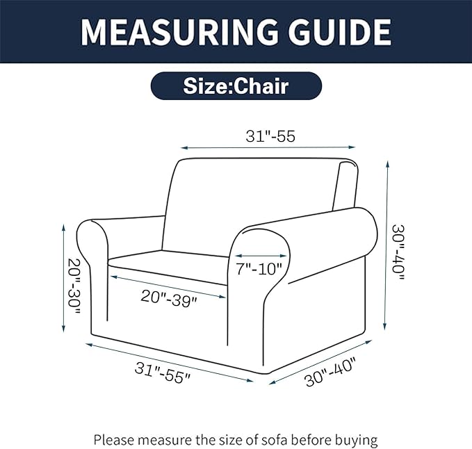 Cupuamon 2026 New Stretch Chair Sofa Slipcovers Couch Cover for 1 Seater Furniture Protector Sofa Covers with Elastic Bottom Jacquard Fabric Small Checks for Pets, Kids - Golden