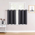 ChrisDowa Small Window Curtains for Kitchen and Bedroom - Grommet Short Thermal Insulated Room Darkening Curtains (2 Panels, Dark Grey, 36 x 24 Inch)