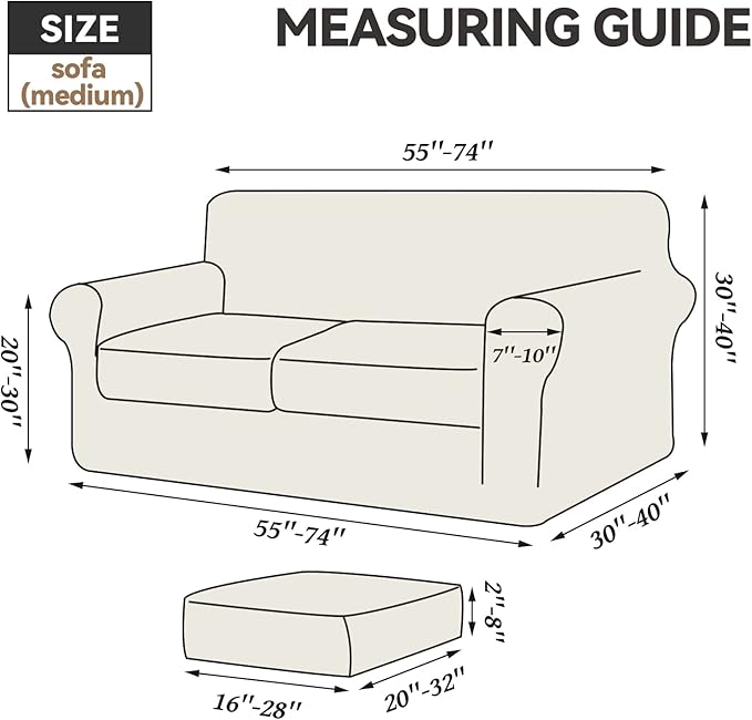 WEERRW Velvet Couch Covers for 2 Cushion Couch Sofa - High Stretch Luxury Velvet Plush 3 Pieces Sofa Slipcovers with Elastic Bottom, Furniture Protector for Pets, Machine Washable, Dark Grey, Medium