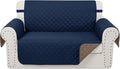 Reversible Loveseat Sofa Covers Couch Cover Furniture Protector(Loveseat,Navy/Camel)