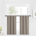 RYB HOME Blackout Cafe Curtains 30 inch Length, Short Light UV Heat Blocking Energy Saving Privacy Curtain Tiers for Basement Bathroom Kitchen Window, Width 29 by Length 30, Sand, 2 Panels